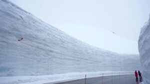 段々と高くなる雪の壁